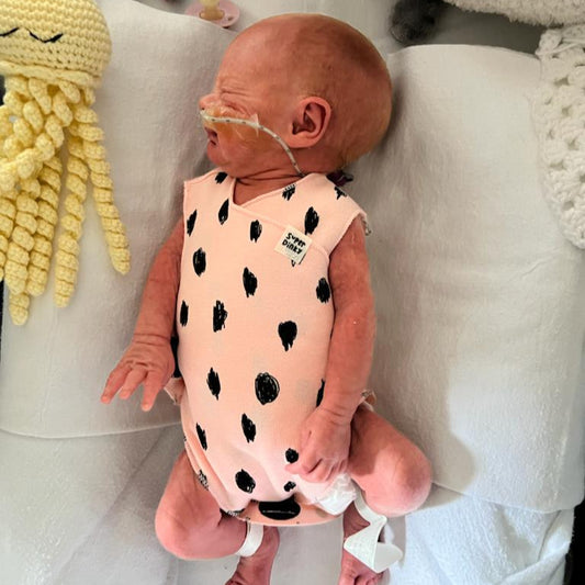 SuperDinky Pink Pebble NICU baby vest