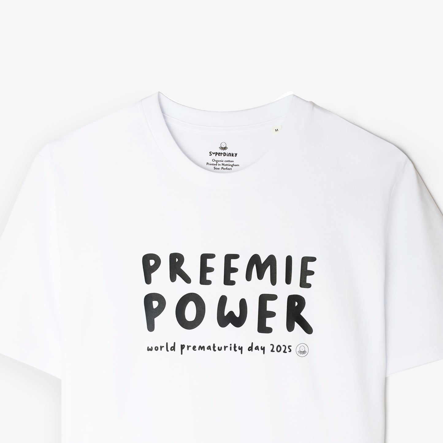 SuperDinky - White PREEMIE POWER - world prematurity tee