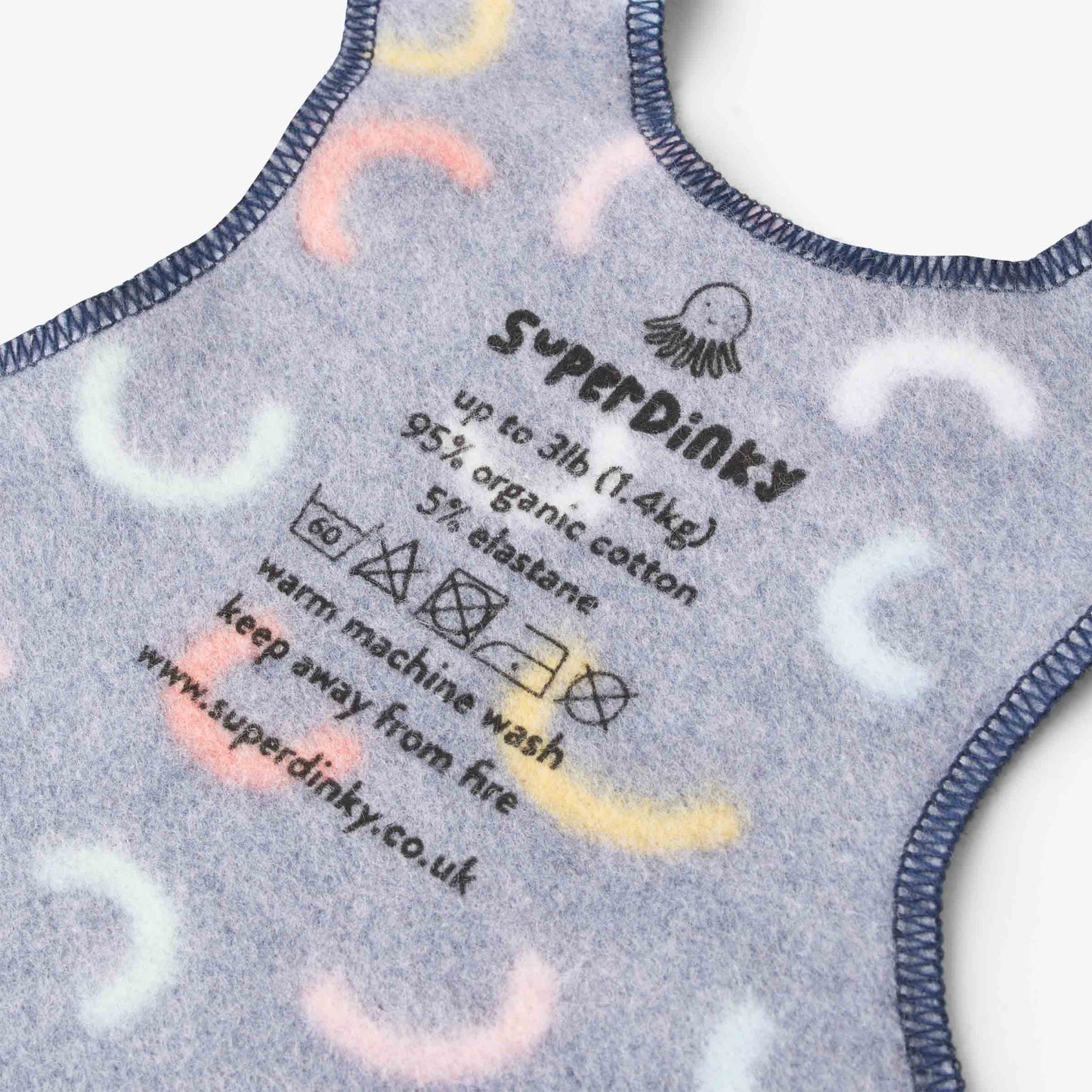 SuperDinky Navy Rainboho NICU baby vest