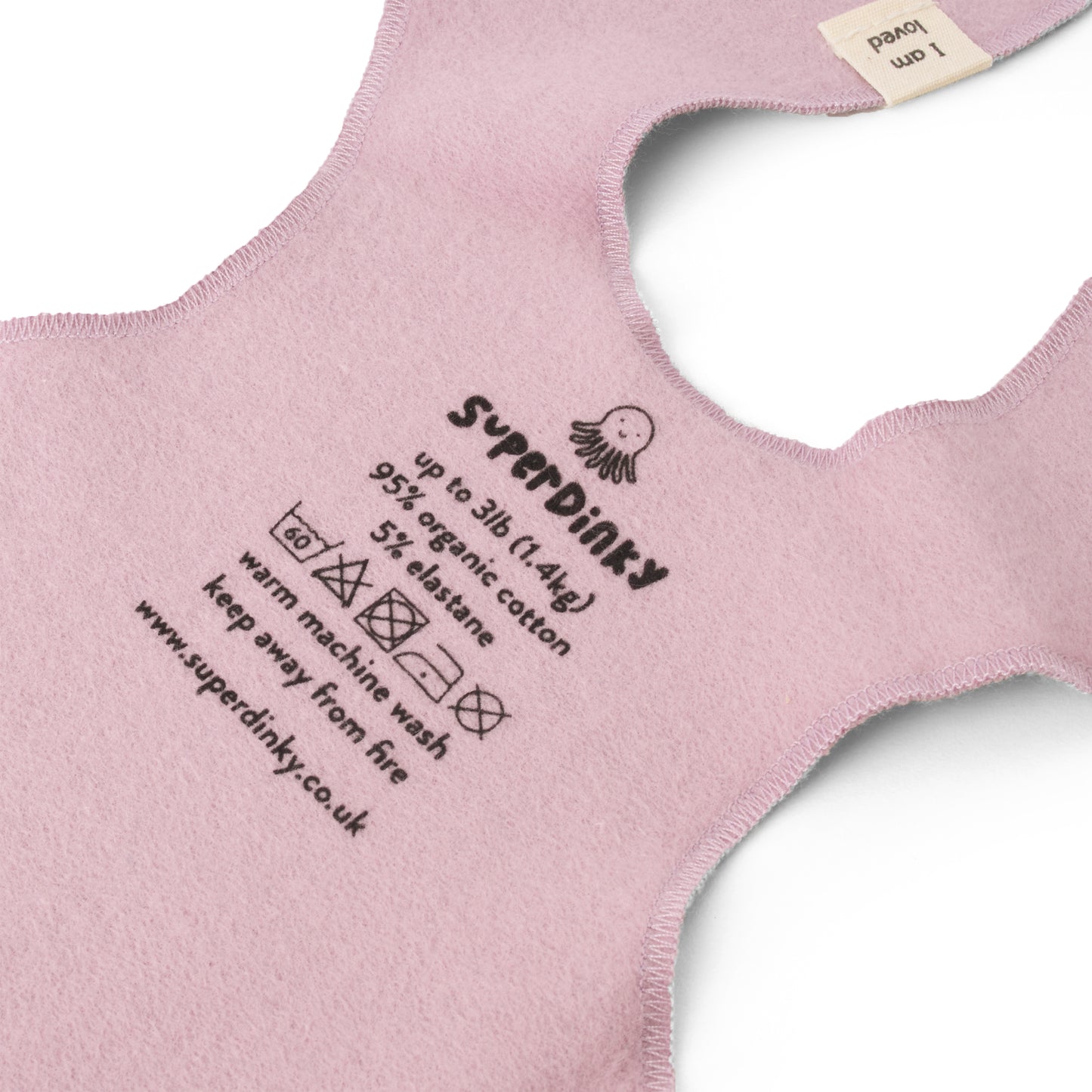 Lilac "Preemie Power" NICU premature baby vest neck back care instructions