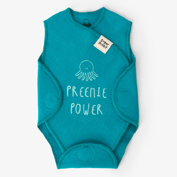 Preemie Power NICU baby vest - Teal