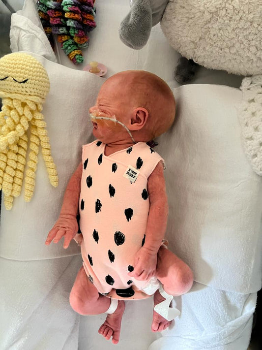 SuperDinky Pink Pebble NICU baby vest