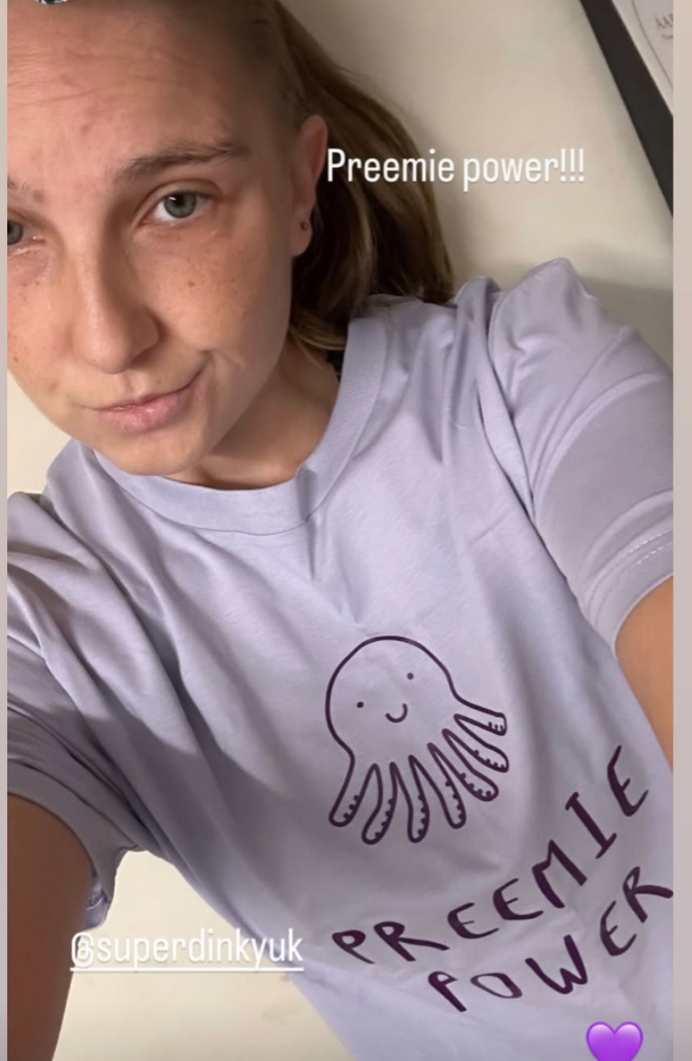 SUPERDINKY - PREEMIE POWER organic cotton women's tshirt with tom octopus design