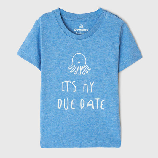 It's My Due Date Tee - Heather Blue - SuperDinky premature baby t-shirt