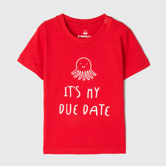 It's My Due Date Tee - Red - SuperDinky premature baby t-shirt
