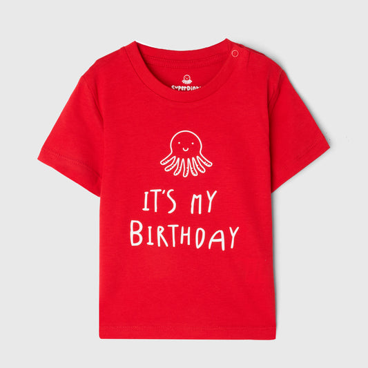 It's My Birthday Tee - Red - SuperDinky premature baby t-shirt
