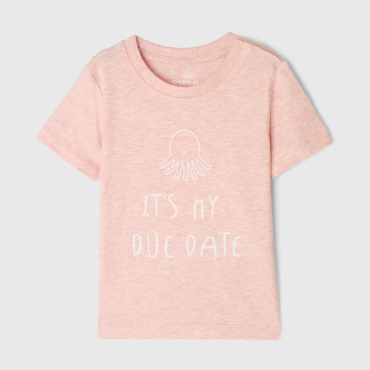 It's My Due Date Tee - Heather Pink - SuperDinky premature baby t-shirt