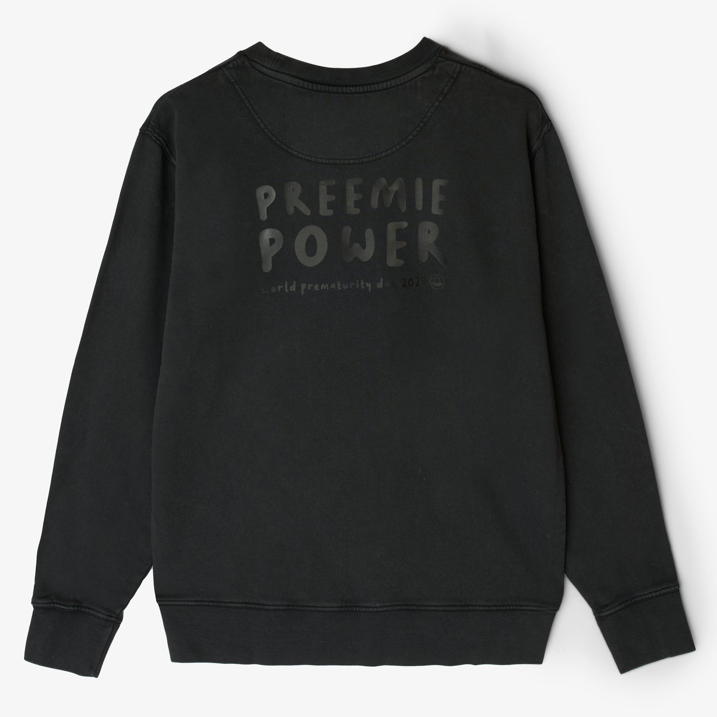 SuperDinky - Washed Black PREEMIE POWER - world prematurity Sweatshirt