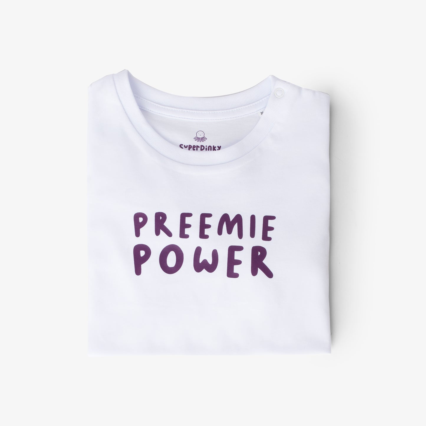 SUPERDINKY WARRIOR TEE - PREEMIE POWER -white