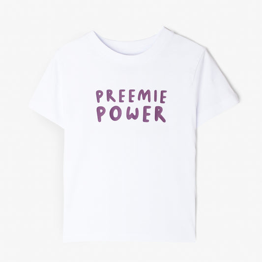 SUPERDINKY WARRIOR TEE - PREEMIE POWER -white