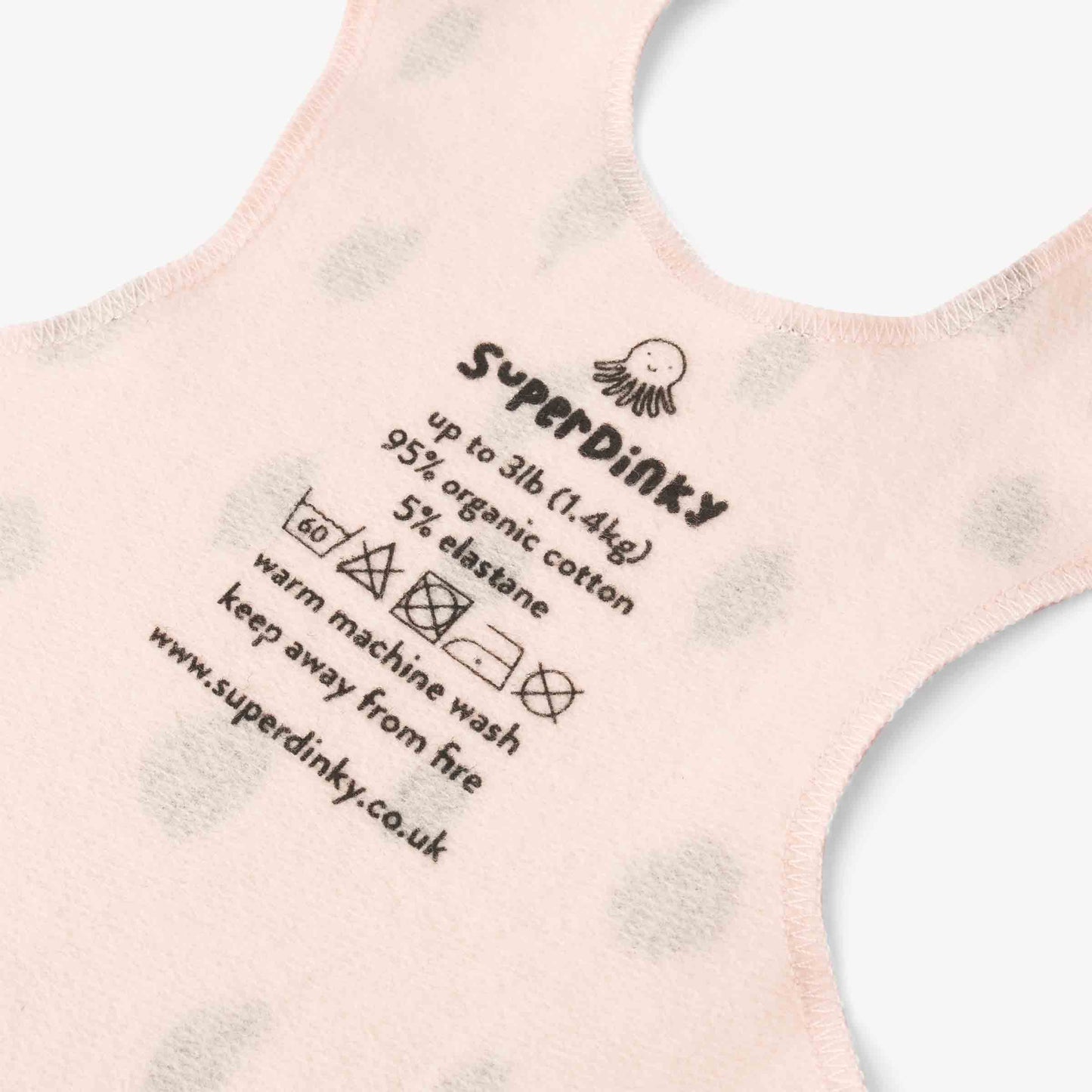 SuperDinky Pink Scribble Polka Dot NICU shortee