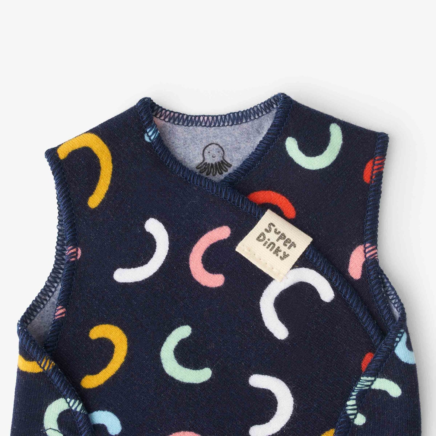 SuperDinky Navy Rainboho NICU baby vest