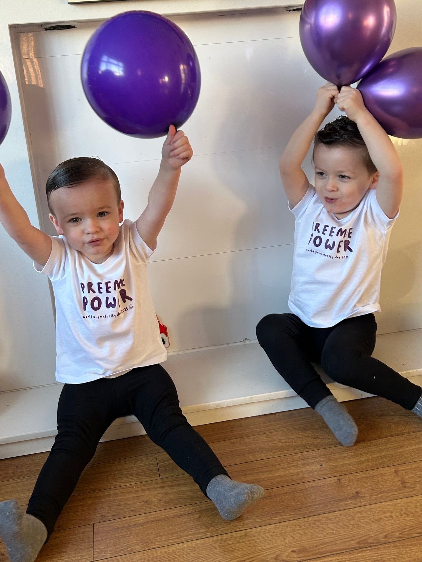 SUPERDINKY WARRIOR TEE - PREEMIE POWER -white