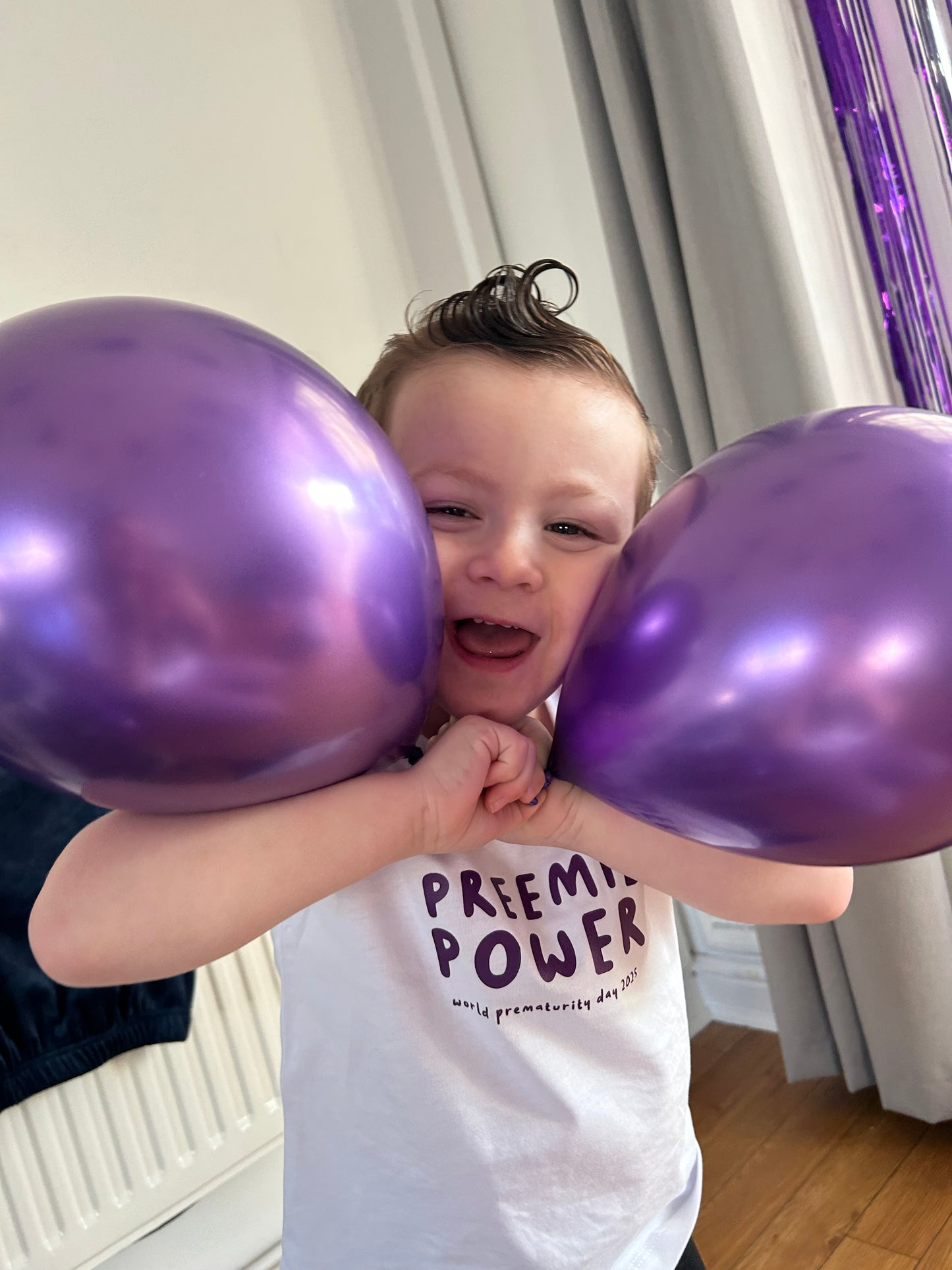 SUPERDINKY WARRIOR TEE - PREEMIE POWER -white